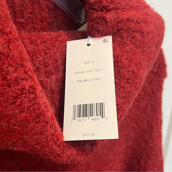 $425 NWT Vince Italian Boucle Turtleneck Tunic
Sweater Alpaca Ruby Ink Red Med - Picture 3 of 7